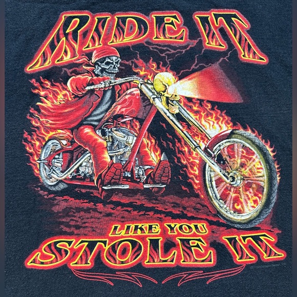 Delta Other - y2k Ride It Like You Stole It Tee Skeleton Motorcycle Size XL